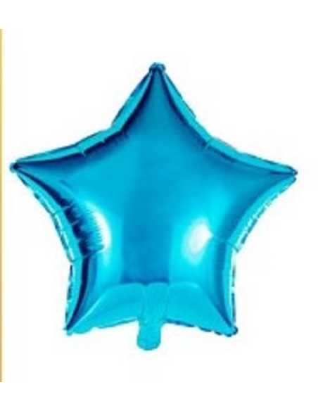 GLOBO METALIZADO ESTRELLA 18" 45cm TURQUESA