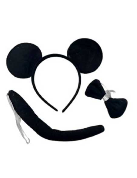 SET DE MINNIE NEGRO CON VINCHA MOÑO Y COLA