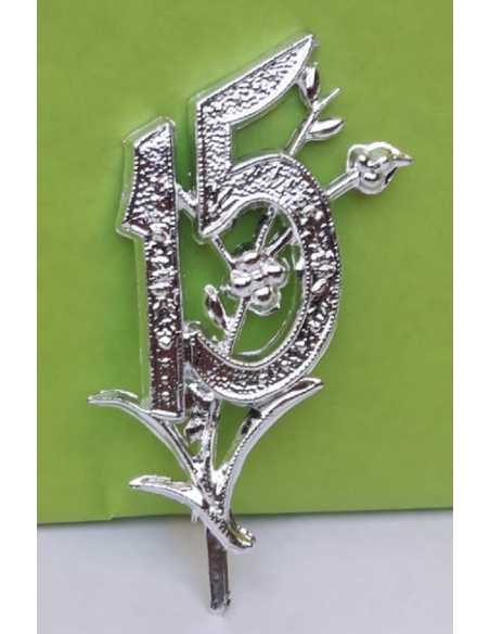 NUMERO 15 ESPIGA CHICA x36 PLATA