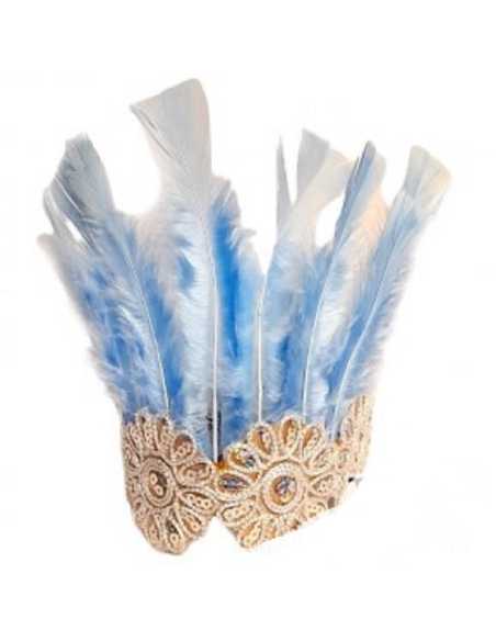 VINCHA FLOR DALIA CELESTE x1