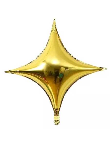 GLOBO ESTRELLA 4 PUNTAS ORO x 1