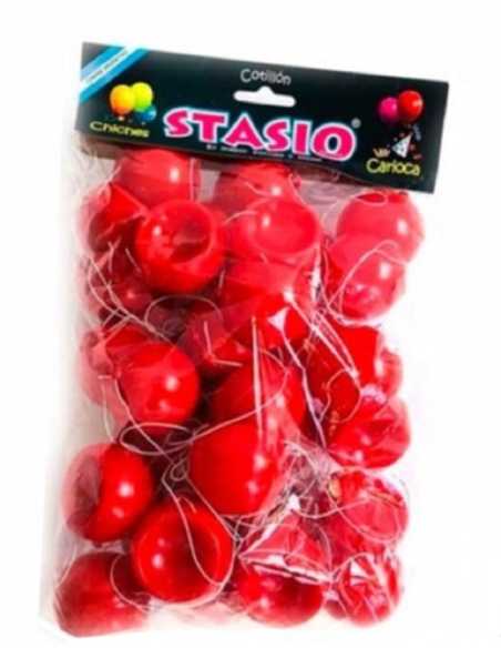 NARIZ DE PAYASO CON ELASTICO ROJA x 36