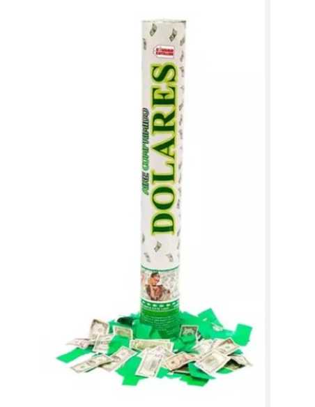 CAÑON LANZA PAPELITOS DOLARES HAPPY CONFETTI 28cm