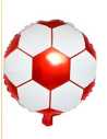GLOBO METALIZADO 18" 45cm PELOTA FUTBOL BLANCO Y ROJO x1