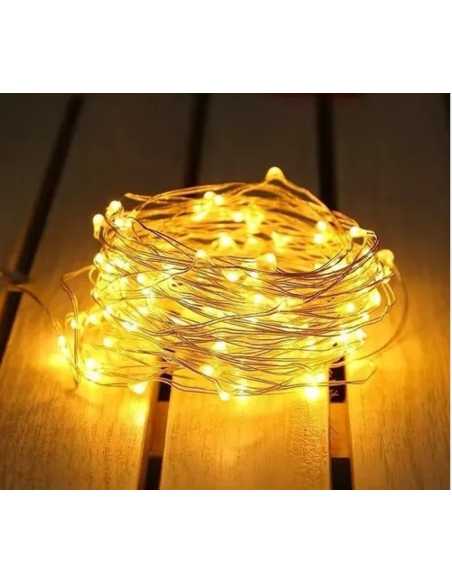 GUIRNALDA MICRO LED ALAMBRE 30 LUCES 3M x1 C/PILA CALIDO