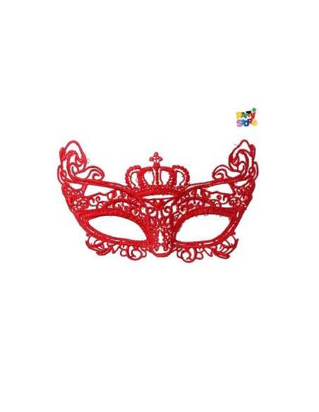 ANTIFAZ ENCAJE ROJO CORONA AT11