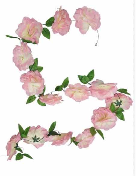 GUIRNALDA FLORES ARTIFICIALES 2,10mts FUCSIA BLANCA x1