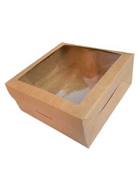 BOX LISO 21x21x11 KRAFT CON TAPA Y VISOR
