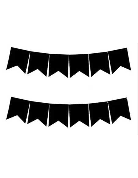 BANDERIN VINTAGE LISO NEGRO x 1