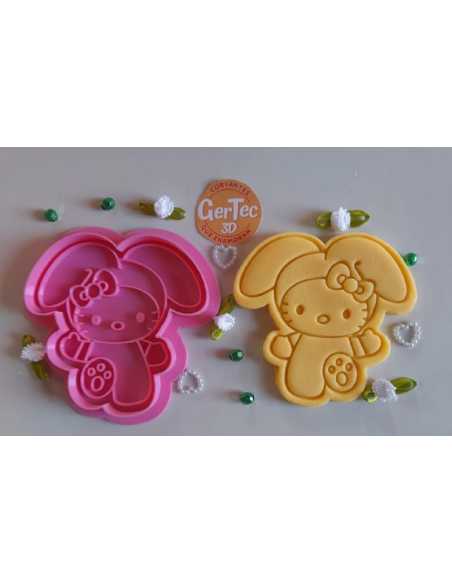 CORTANTE + STAMP 8cm KITTY CONEJA