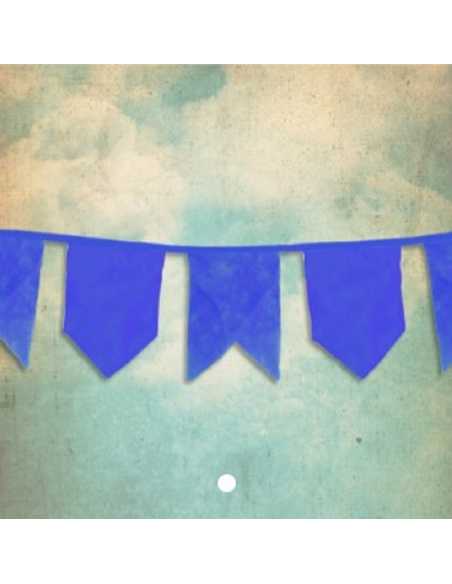 BANDERIN VINTAGE LISO AZUL x 1