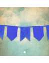 BANDERIN VINTAGE LISO AZUL x 1