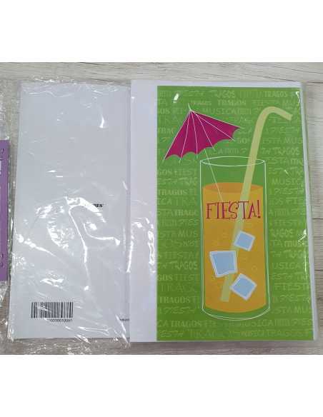 INVITACION TODA OCASIÓN FIESTA VERDE TRAGO x 10