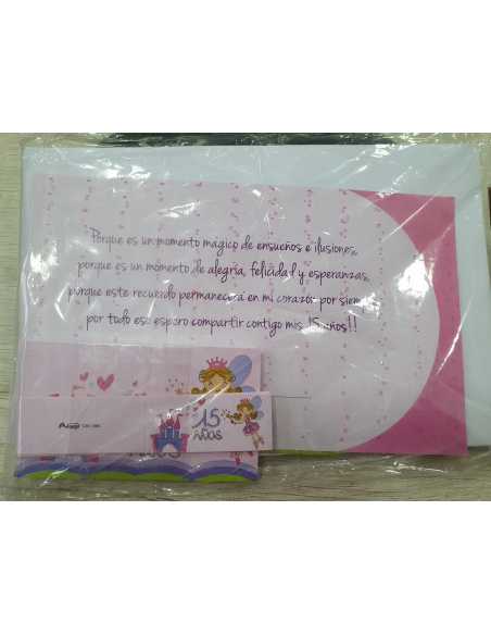 INVITACION 15 AÑOS HADA MAGICA CASTILLO x 10