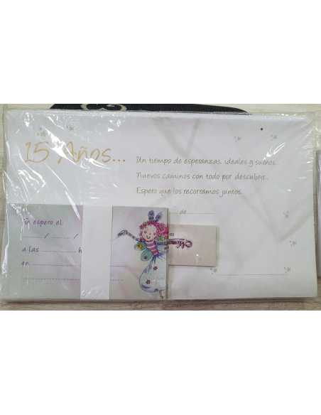 INVITACION 15 AÑOS TROQUELADA HADA VARITA MAGICA x 10