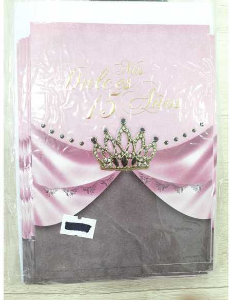 INVITACION 15 AÑOS PRINCESA ROSA x 10