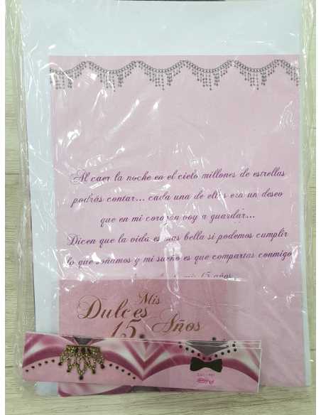 INVITACION 15 AÑOS PRINCESA ROSA x 10