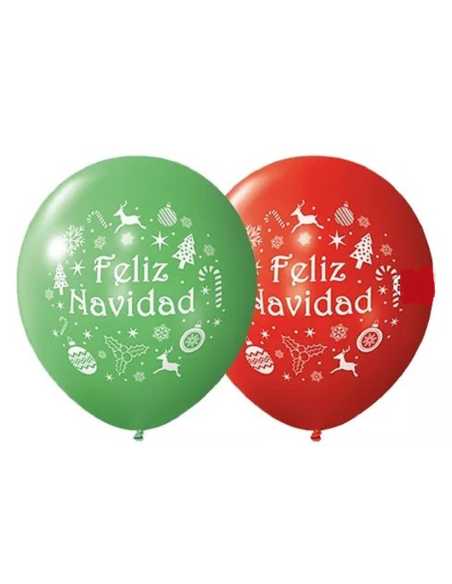 GLOBOX GLOBO PERLADO 12" IMPRESO NAVIDAD x 12