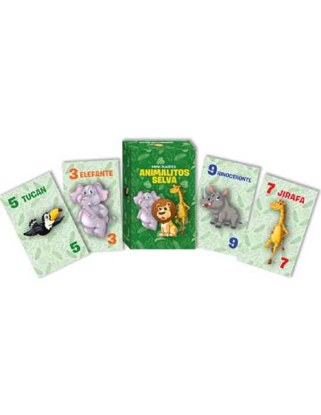 MINI NAIPES ANIMALITOS SELVA x 6