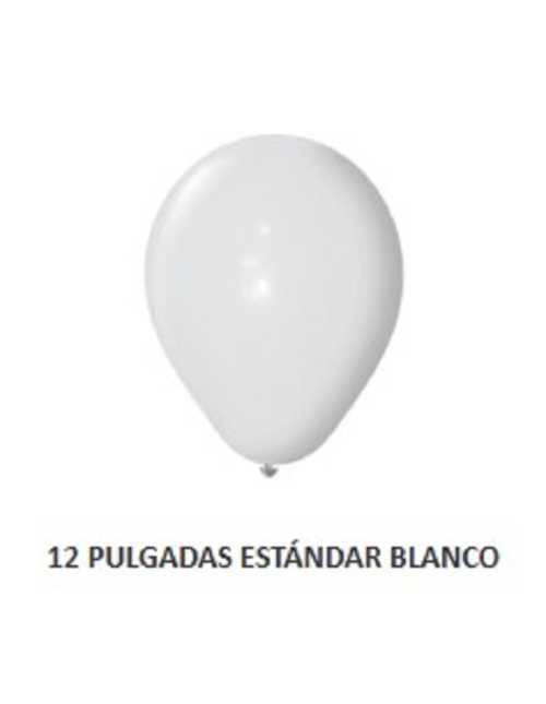 GLOBOX GLOBO ESTANDAR 12" LISO BLANCO x 50