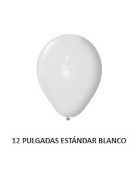 GLOBOX GLOBO ESTANDAR 12" LISO BLANCO x 50