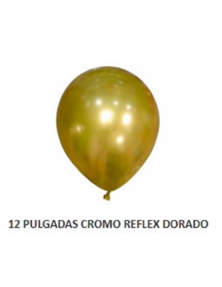 GLOBOX GLOBO CROMO 12" REFLEX DORADO x 10