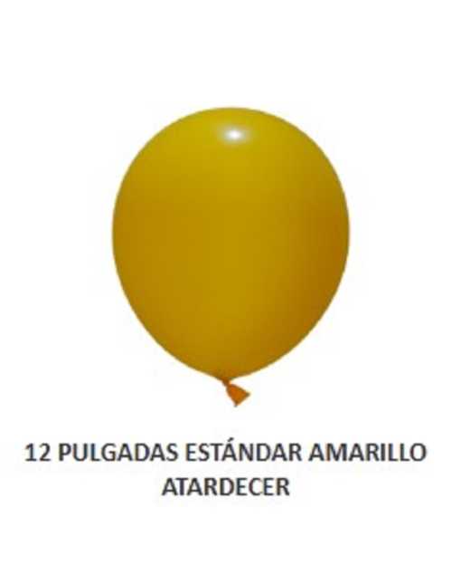 GLOBOX GLOBO ESTANDAR 12" LISO AMARILLO ATARDECER x 50
