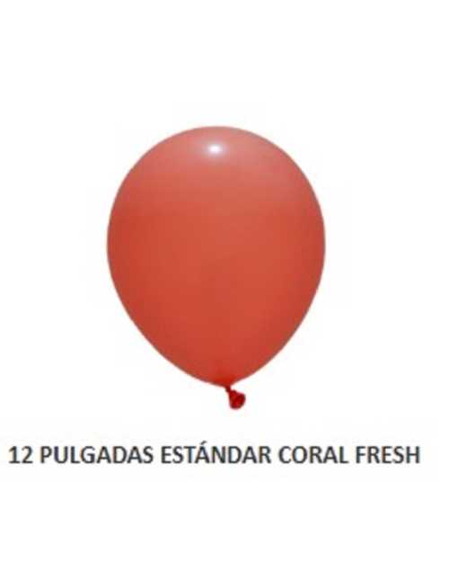 GLOBOX GLOBO ESTANDAR 12" LISO CORAL FRESH x 50