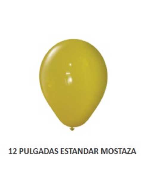 GLOBOX GLOBO ESTANDAR 12" LISO MOSTAZA x 50