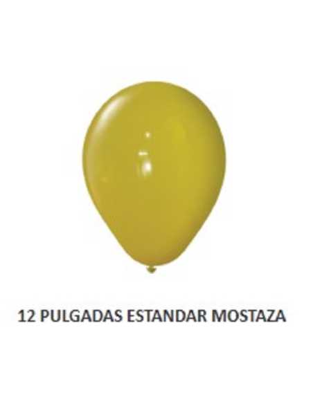 GLOBOX GLOBO ESTANDAR 12" LISO MOSTAZA x 50