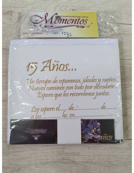 INVITACION 15 AÑOS CUADRADA HADA LILA x 10