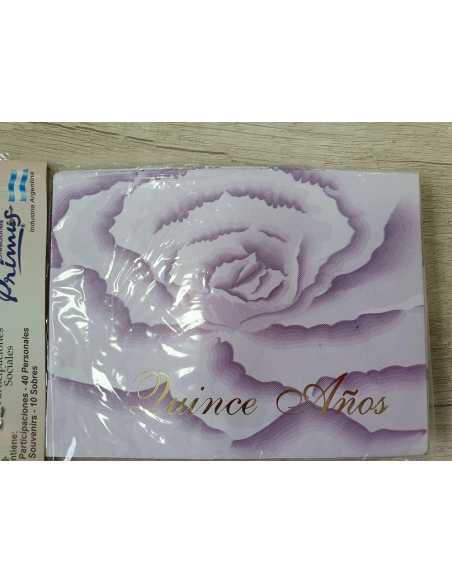 INVITACION 15 AÑOS PIMPOLLO LILA x 10