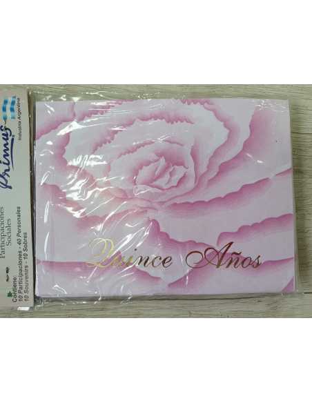 INVITACION 15 AÑOS PIMPOLLO ROSA x 10
