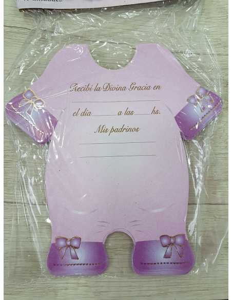 ESTAMPA BAUTISMO ENTERITO ROSA x 10
