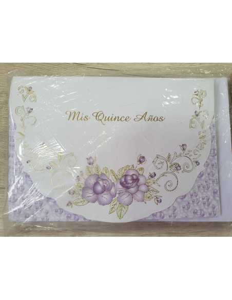 INVITACION 15 AÑOS ELEGANTE LILA x 10