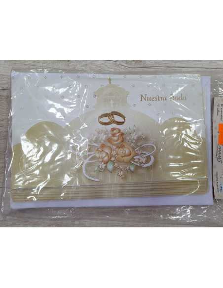 INVITACION BODA CUPULA BEIGE x 10