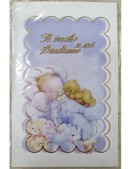 INVITACION BAUTISMO SIMPLE NENE x 10