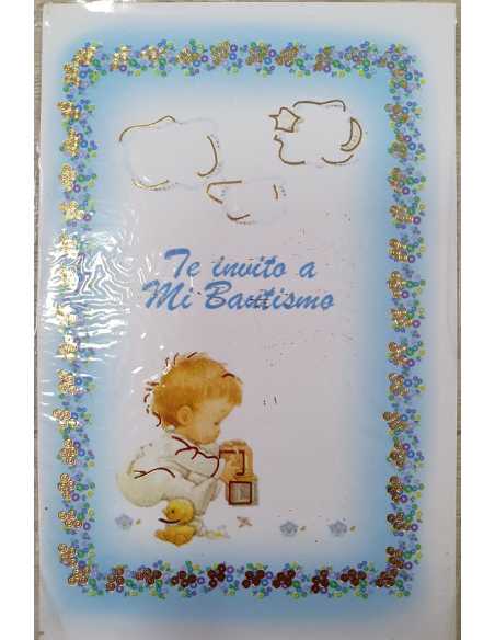 INVITACION BAUTISMO SIMPLE NENE x 10