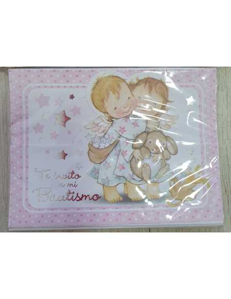 INVITACION BAUTISMO LIBRITO NENA x 10