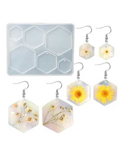 MOLDE RESINA 6 AROS HEXAGONALES