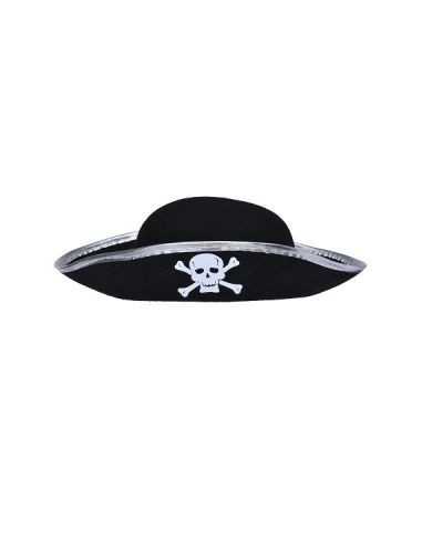 GORRO PIRATA NIÑO BORDE PLATA GO043