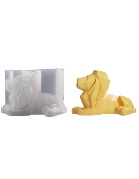 MOLDE RESINA LEON GEOMETRICO 3D