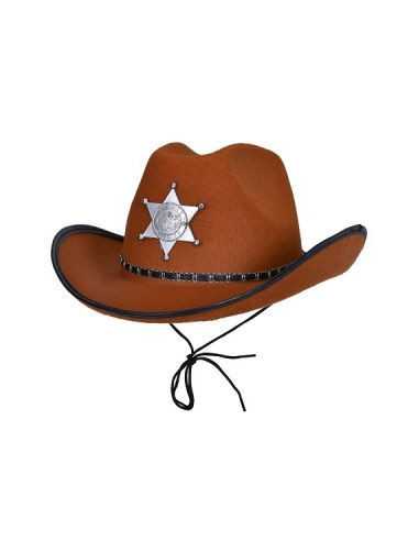 GORRO VAQUERO MARRON ESTRELLA SHERIFF GO060