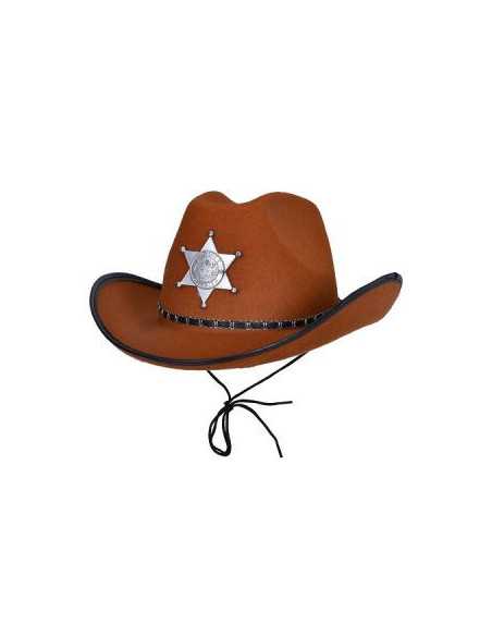 GORRO VAQUERO MARRON ESTRELLA SHERIFF GO060