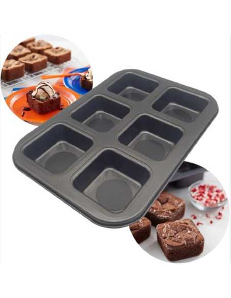 MOLDE TEFLON BROWNIE x6