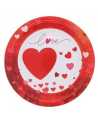 PLATO DE POLIPAPEL 17cm LOVE ENAMORADOS x 6