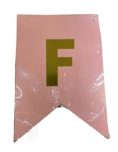BANDERIN NUDE FELIZ CUMPLEAÑOS ROSA VIEJO x1