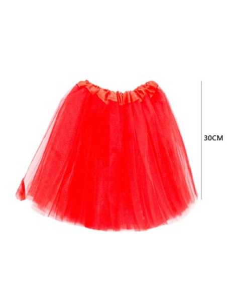 TUTU LISO 3 CAPAS 30cm ROJO