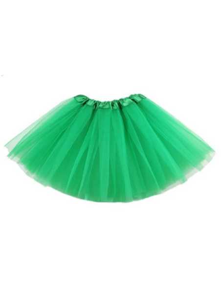 TUTU LISO 3 CAPAS 30cm VERDE