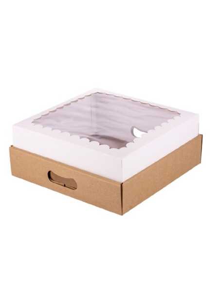 CAJA DESAYUNO BLANCO 18x18x6,5 C/VISOR